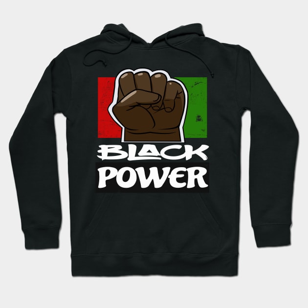 Black Power Fist Hoodie by Noseking